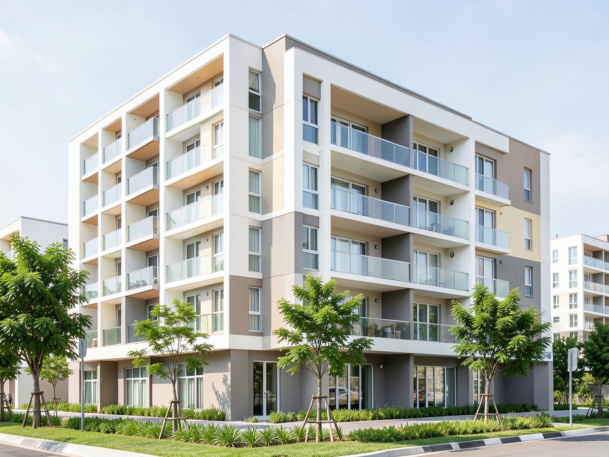 Modern apartment complex managed with RentOps